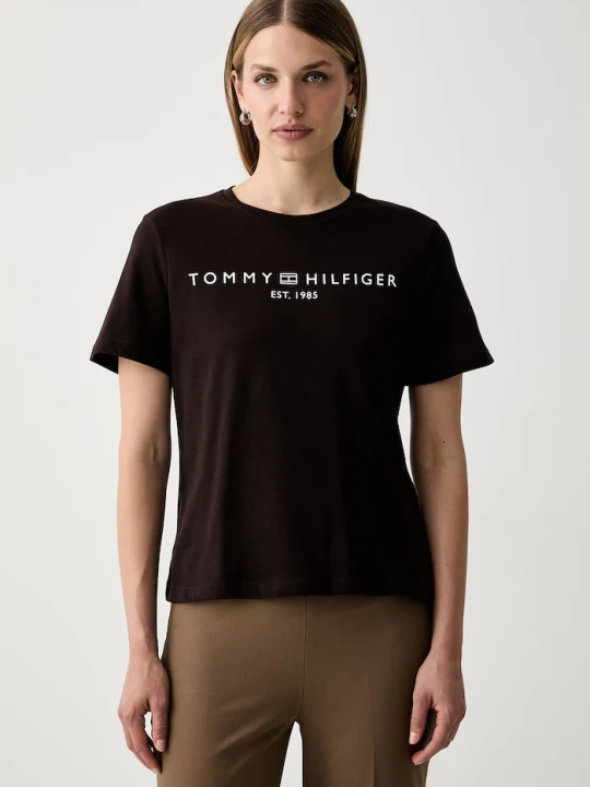 Zdjęcie produktu Tommy Hilfiger T-shirt damski bawełniany brązowy
