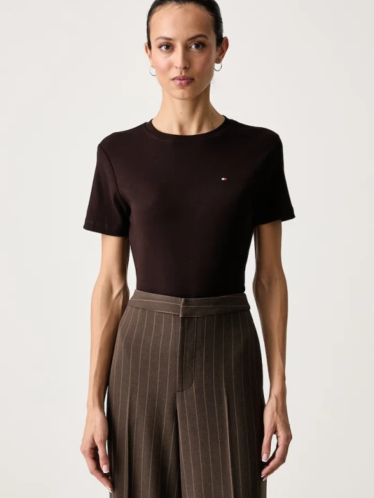 Zdjęcie produktu Tommy Hilfiger T-shirt damski bawełniany brązowy