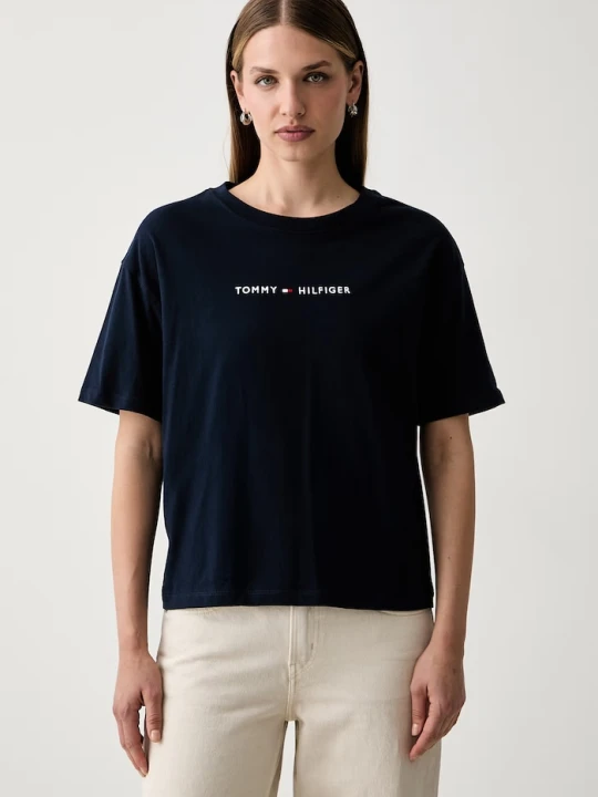 Zdjęcie produktu Tommy Hilfiger T-shirt damski bawełniany granatowy