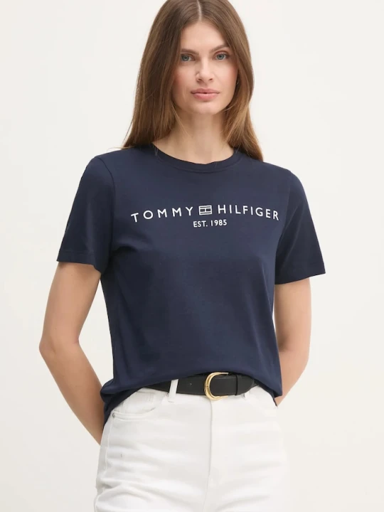 Zdjęcie produktu Tommy Hilfiger T-shirt damski bawełniany granatowy