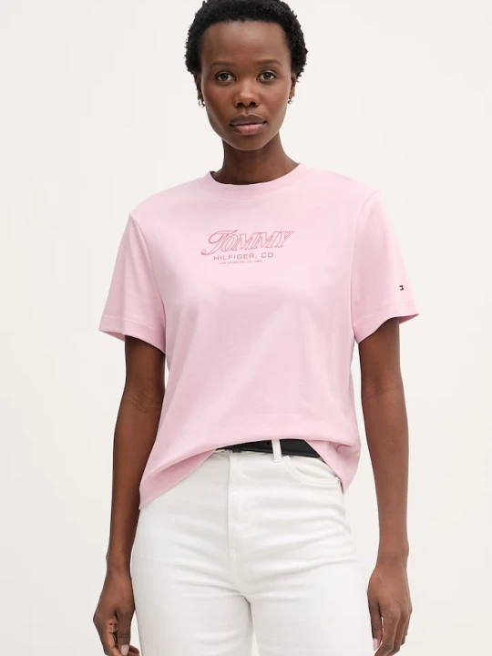 Zdjęcie produktu Tommy Hilfiger t-shirt damski bawełniany SUMMER różowy