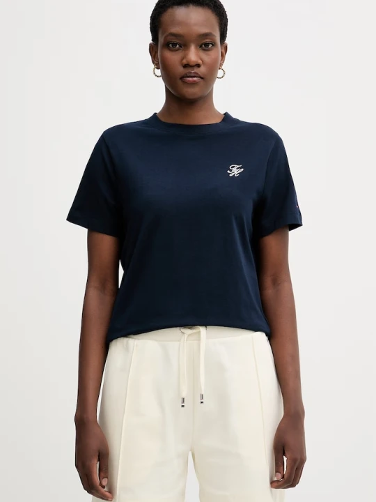 Zdjęcie produktu Tommy Hilfiger T-shirt damski z bawełną granatowy