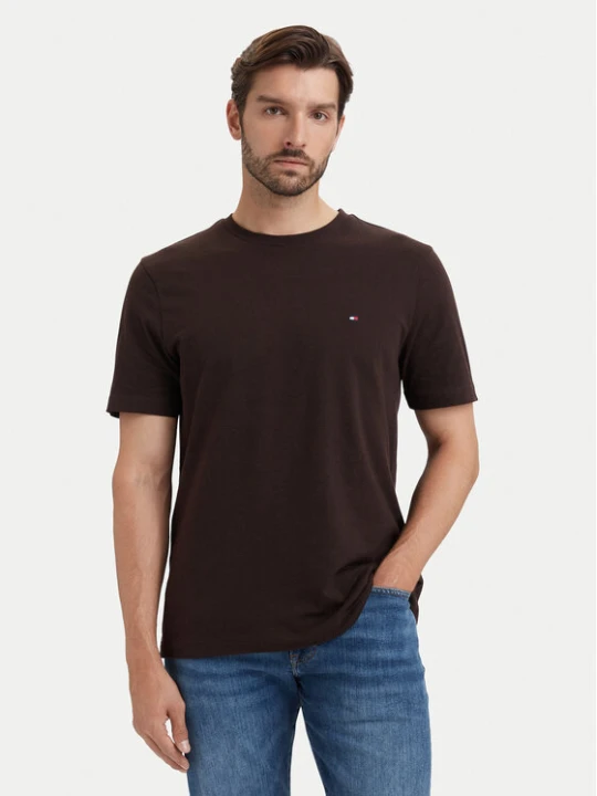 Zdjęcie produktu Tommy Hilfiger T-Shirt Ess Seasonal MW0MW39995 Brązowy ciemny Regular Fit