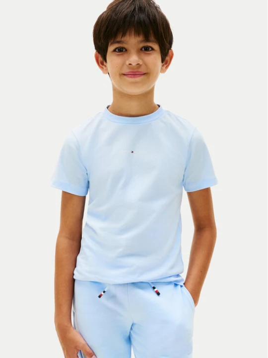 Zdjęcie produktu Tommy Hilfiger T-Shirt Essential Logo KB0KB09666 Niebieski jasny Regular Fit
