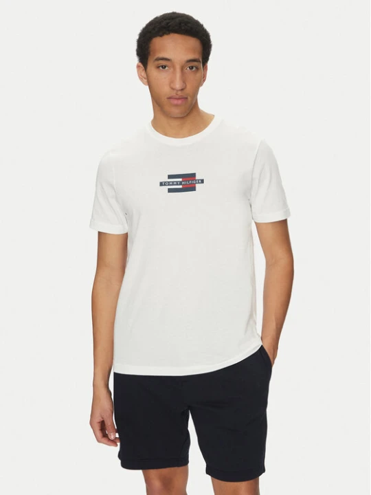 Zdjęcie produktu Tommy Hilfiger T-Shirt Flag Box MW0MW38636 Biały Regular Fit