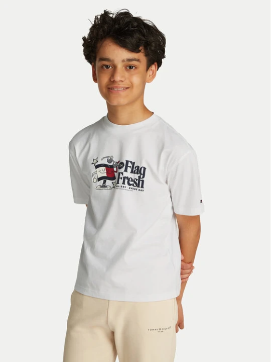 Zdjęcie produktu Tommy Hilfiger T-Shirt Flag Fun KB0KB09354 M Biały Regular Fit