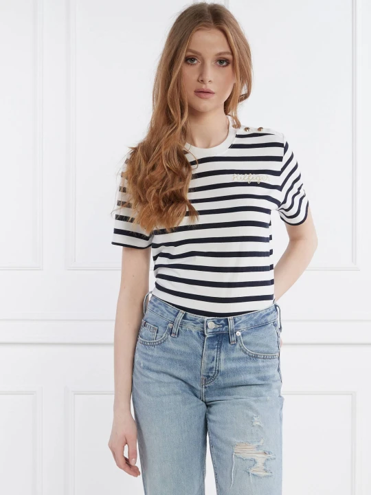Zdjęcie produktu Tommy Hilfiger T-shirt GOLD BUTTON C-NK SS | Regular Fit granatowy