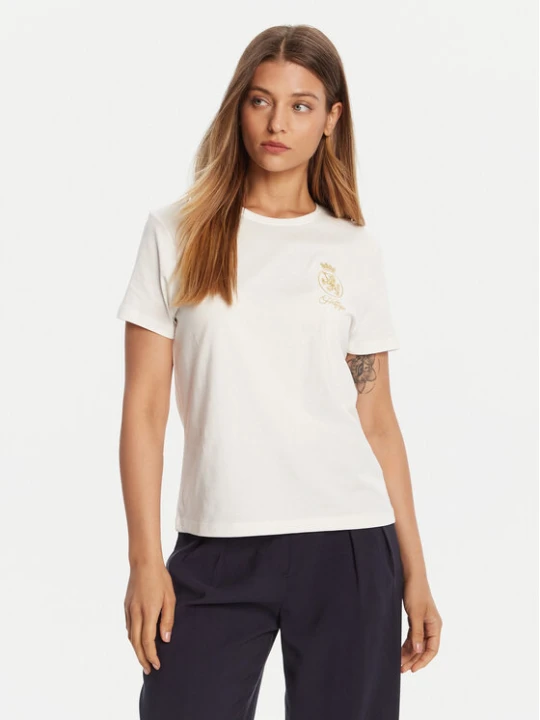 Zdjęcie produktu Tommy Hilfiger T-Shirt Gold Crest WW0WW46153 Biały Regular Fit