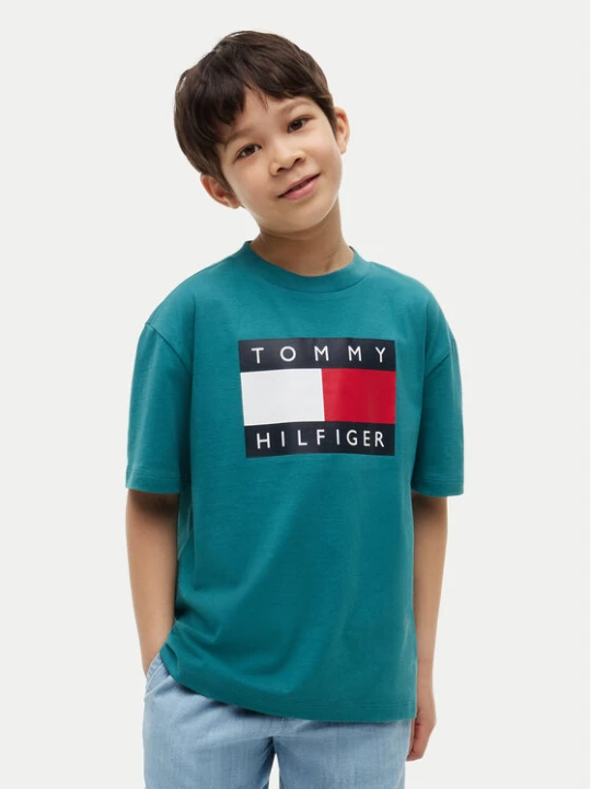 Zdjęcie produktu Tommy Hilfiger T-Shirt Heritage KB0KB10340 Zielony Regular Fit