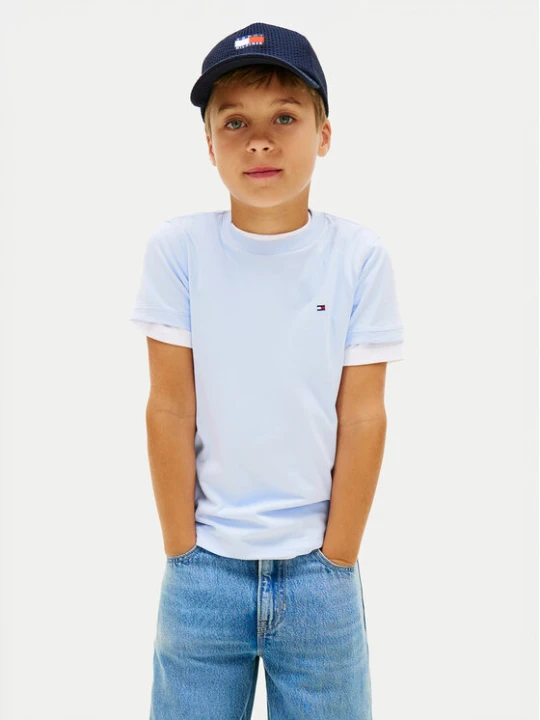 Zdjęcie produktu Tommy Hilfiger T-Shirt KB0KB06879 Niebieski jasny Regular Fit