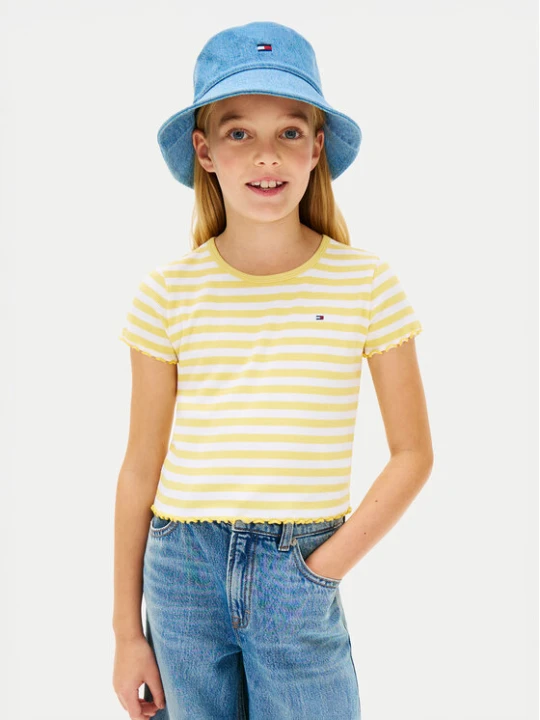 Zdjęcie produktu Tommy Hilfiger T-Shirt KG0KG08590 Żółty jasny Slim Fit