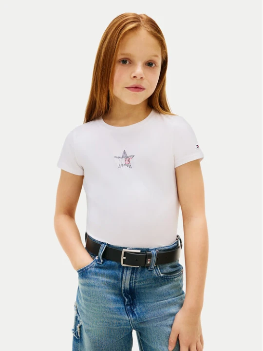 Zdjęcie produktu Tommy Hilfiger T-Shirt KG0KG09097 Biały Extra Slim Fit