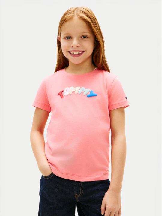 Zdjęcie produktu Tommy Hilfiger T-Shirt KG0KG09246 Różowy jasny Regular Fit