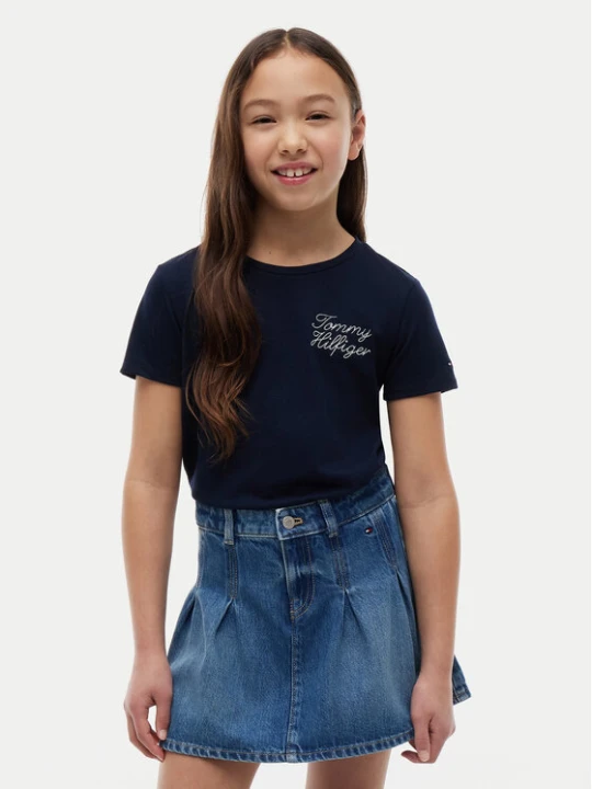 Zdjęcie produktu Tommy Hilfiger T-Shirt KG0KG09454 Granatowy Regular Fit