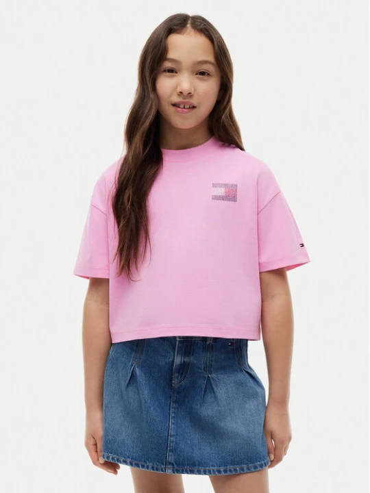 Zdjęcie produktu Tommy Hilfiger T-Shirt KG0KG09465 Różowy jasny Regular Fit