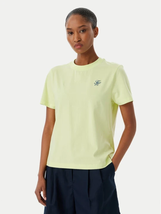 Zdjęcie produktu Tommy Hilfiger T-Shirt Logo Embroidery WW0WW48699 Żółty jasny Regular Fit