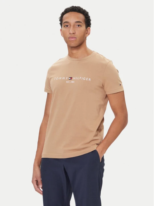 Zdjęcie produktu Tommy Hilfiger T-Shirt Logo MW0MW11797 Beżowy Regular Fit