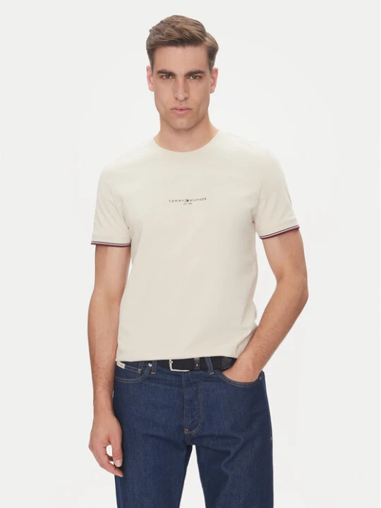Zdjęcie produktu Tommy Hilfiger T-Shirt Logo MW0MW32584 Beżowy Regular Fit