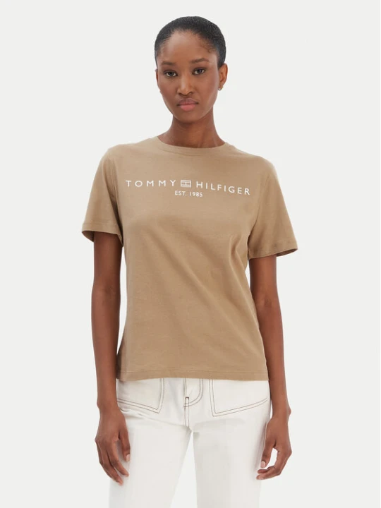 Zdjęcie produktu Tommy Hilfiger T-Shirt Logo WW0WW40276 Beżowy Regular Fit