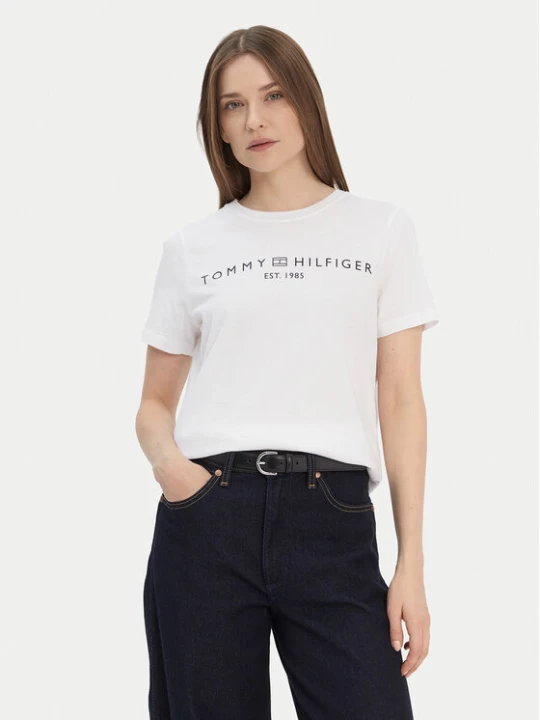 Zdjęcie produktu Tommy Hilfiger T-Shirt Logo WW0WW40276 Biały Regular Fit