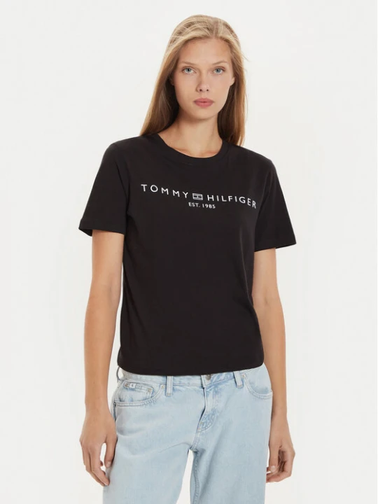 Zdjęcie produktu Tommy Hilfiger T-Shirt Logo WW0WW40276 Czarny Regular Fit