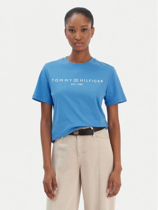 Zdjęcie produktu Tommy Hilfiger T-Shirt Logo WW0WW40276 Niebieski Regular Fit