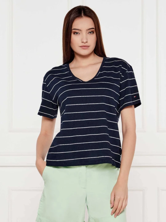 Zdjęcie produktu Tommy Hilfiger T-shirt | Loose fit | z dodatkiem lnu