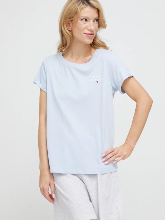 Zdjęcie produktu Tommy Hilfiger t-shirt lounge bawełniany niebieski