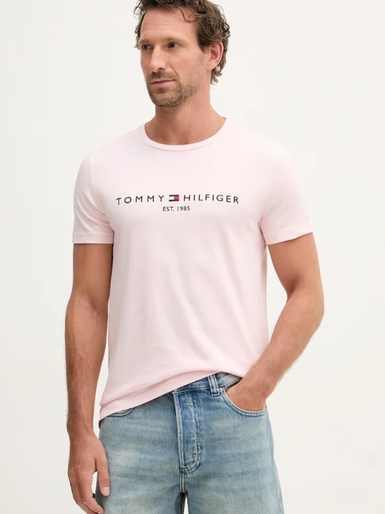 Zdjęcie produktu Tommy Hilfiger t-shirt męski bawełniany różowy