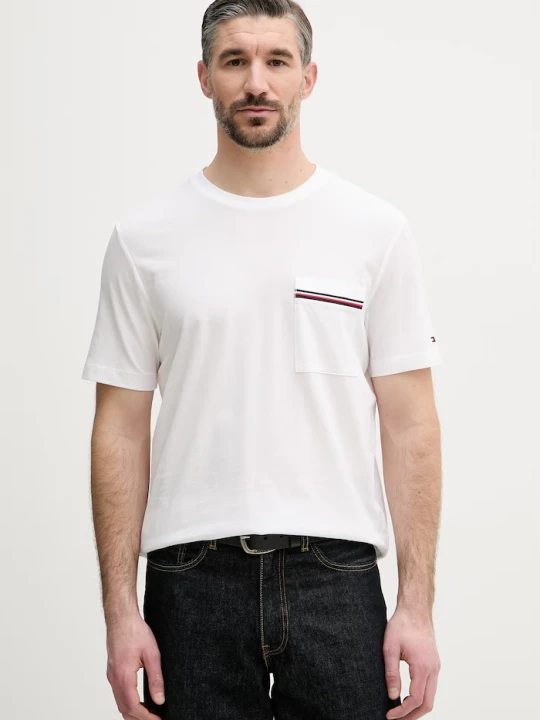 Zdjęcie produktu Tommy Hilfiger t-shirt męski bawełniany biały