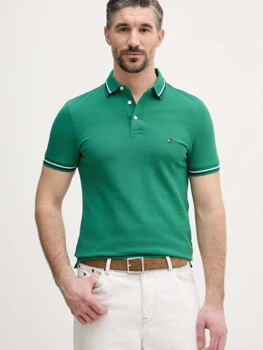 Zdjęcie produktu Tommy Hilfiger t-shirt męski bawełniany zielony