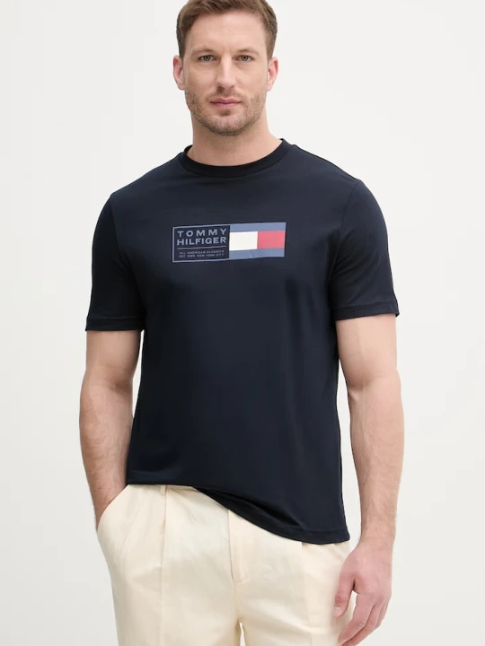 Zdjęcie produktu Tommy Hilfiger t-shirt męski bawełniany granatowy