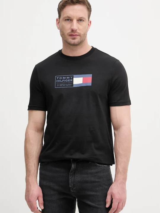 Zdjęcie produktu Tommy Hilfiger t-shirt męski bawełniany czarny
