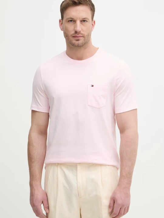 Zdjęcie produktu Tommy Hilfiger T-shirt męski bawełniany różowy