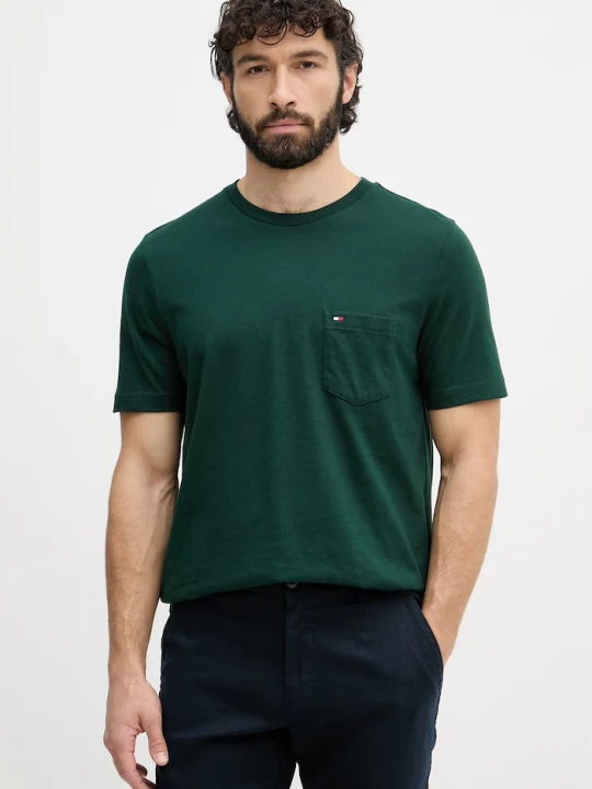 Zdjęcie produktu Tommy Hilfiger T-shirt męski bawełniany zielony