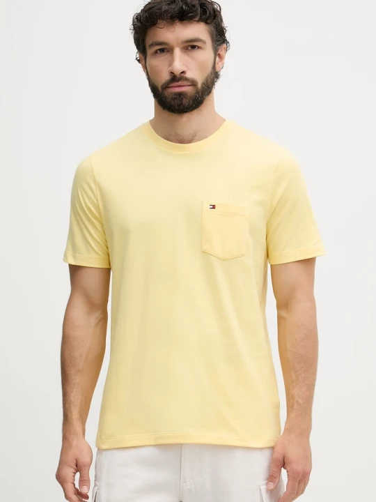 Zdjęcie produktu Tommy Hilfiger T-shirt męski bawełniany żółty