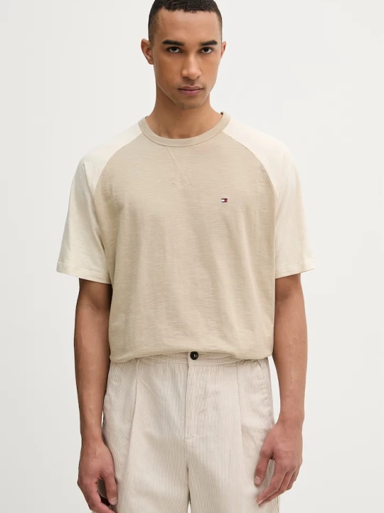 Zdjęcie produktu Tommy Hilfiger T-shirt męski bawełniany beżowy