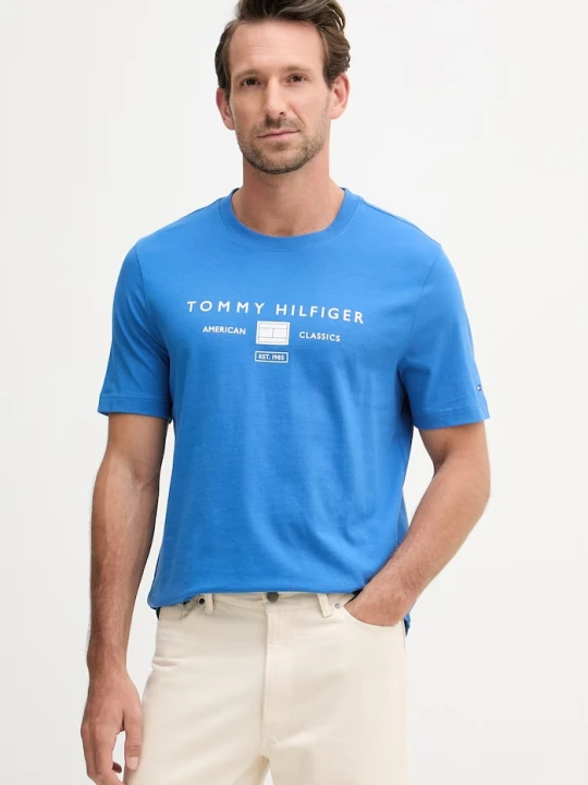 Zdjęcie produktu Tommy Hilfiger T-shirt męski bawełniany niebieski