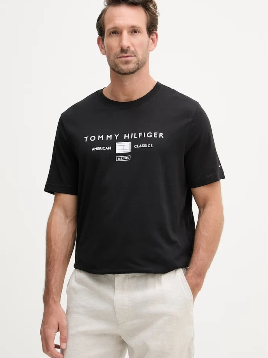 Zdjęcie produktu Tommy Hilfiger T-shirt męski bawełniany czarny