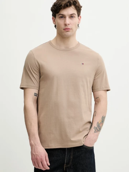 Zdjęcie produktu Tommy Hilfiger T-shirt męski bawełniany beżowy