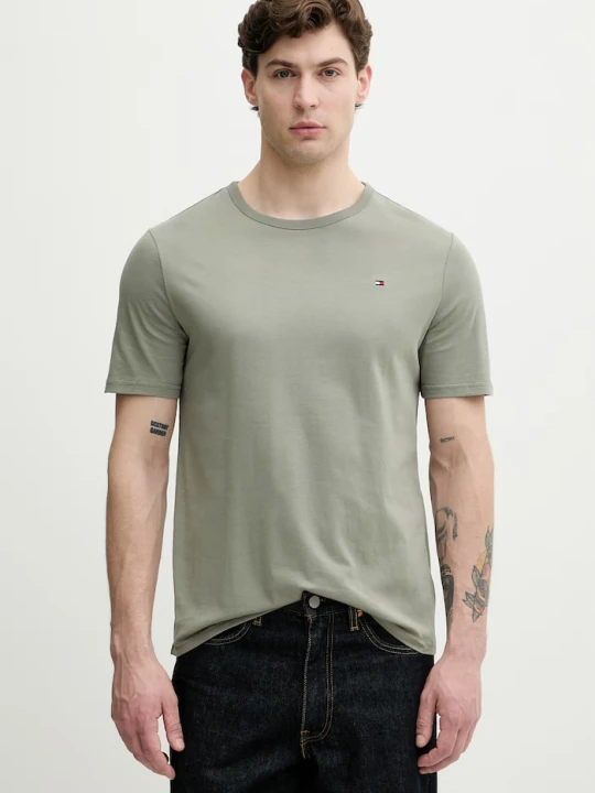 Zdjęcie produktu Tommy Hilfiger T-shirt męski bawełniany zielony