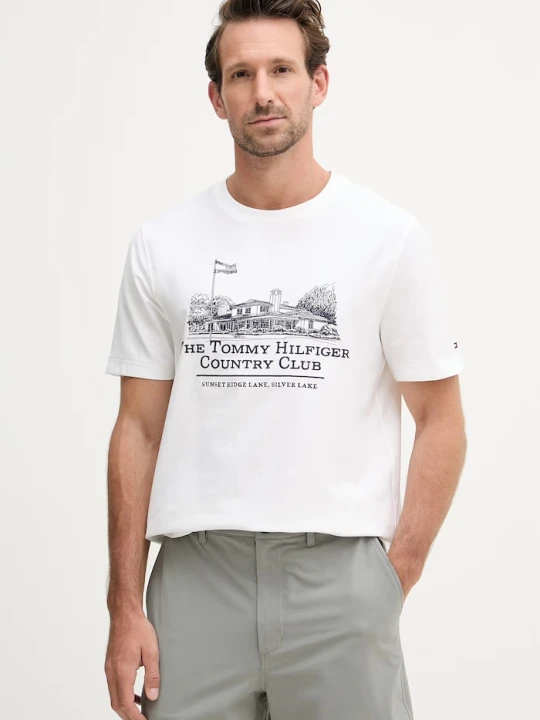 Zdjęcie produktu Tommy Hilfiger T-shirt męski bawełniany biały