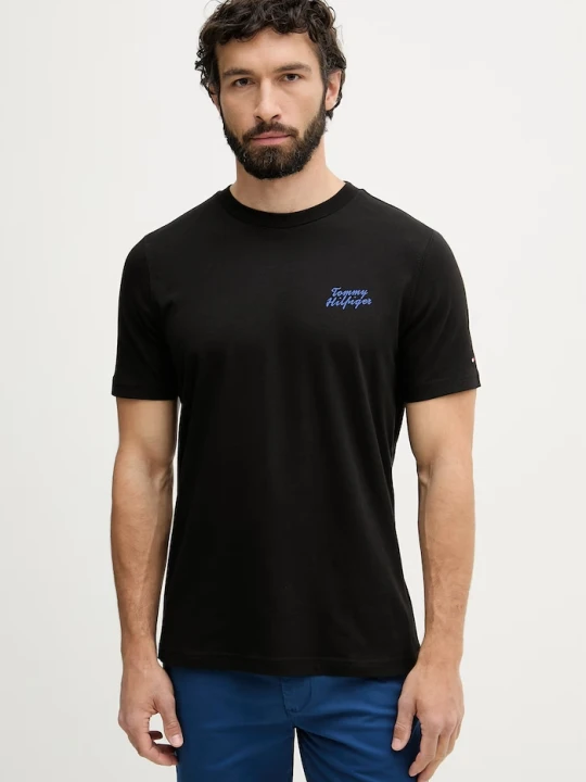 Zdjęcie produktu Tommy Hilfiger T-shirt męski bawełniany czarny