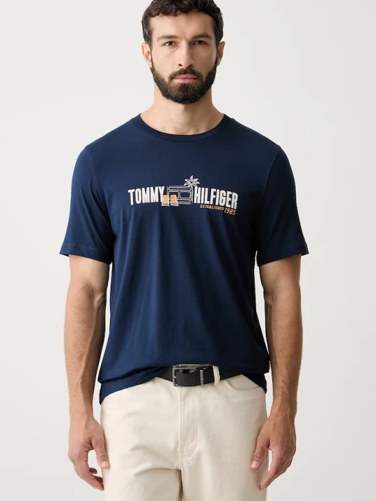 Zdjęcie produktu Tommy Hilfiger T-shirt męski bawełniany granatowy