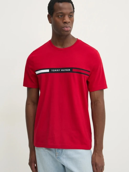 Zdjęcie produktu Tommy Hilfiger T-shirt męski bawełniany czerwony