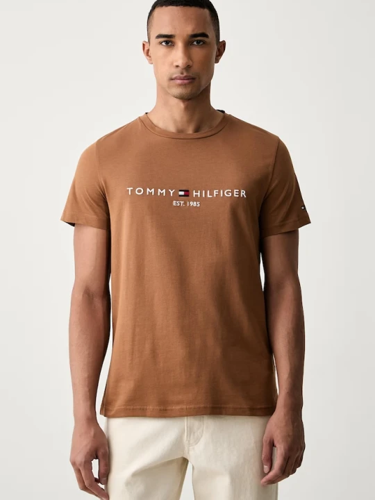 Zdjęcie produktu Tommy Hilfiger T-shirt męski bawełniany brązowy