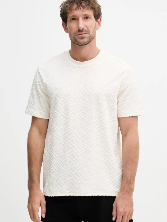 Zdjęcie produktu Tommy Hilfiger T-shirt męski bawełniany SUMMER beżowy
