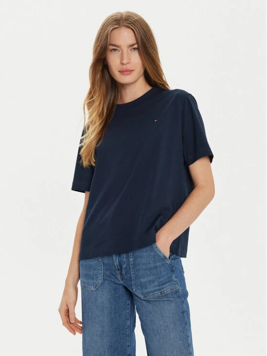 Zdjęcie produktu Tommy Hilfiger T-Shirt Modern Flag WW0WW43597 Granatowy Relaxed Fit