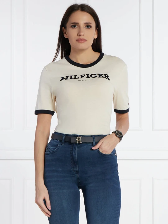 Zdjęcie produktu Tommy Hilfiger T-shirt MONOTYPE FLOCK | Regular Fit kremowy