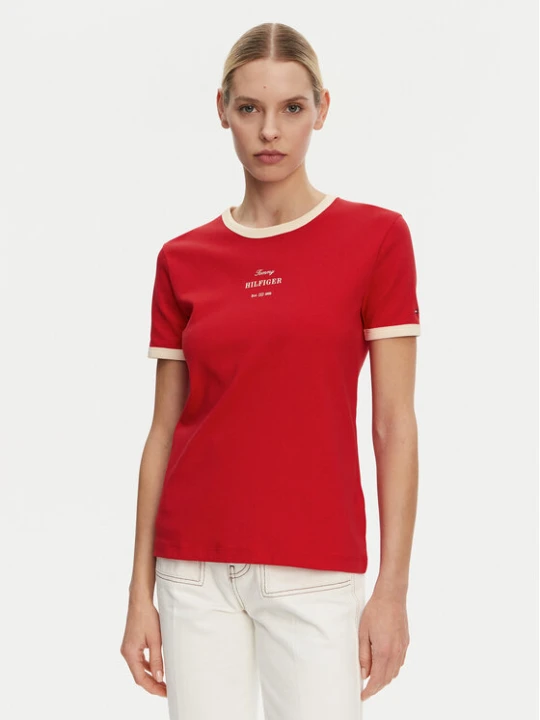 Zdjęcie produktu Tommy Hilfiger T-Shirt Monotype WW0WW44586 Czerwony Regular Fit